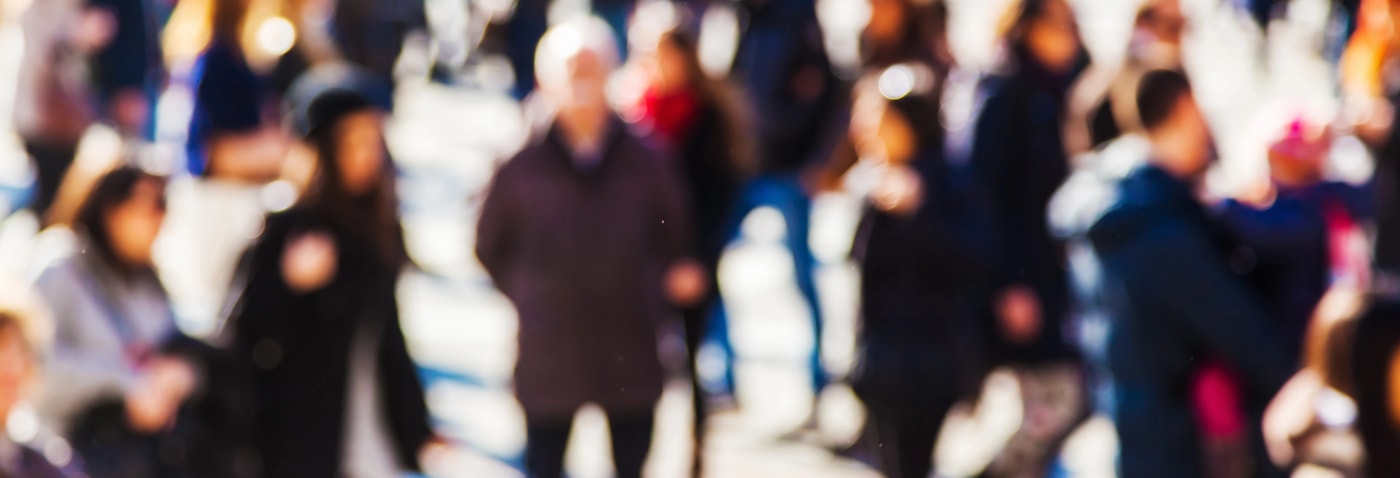crowd walking San Francisco