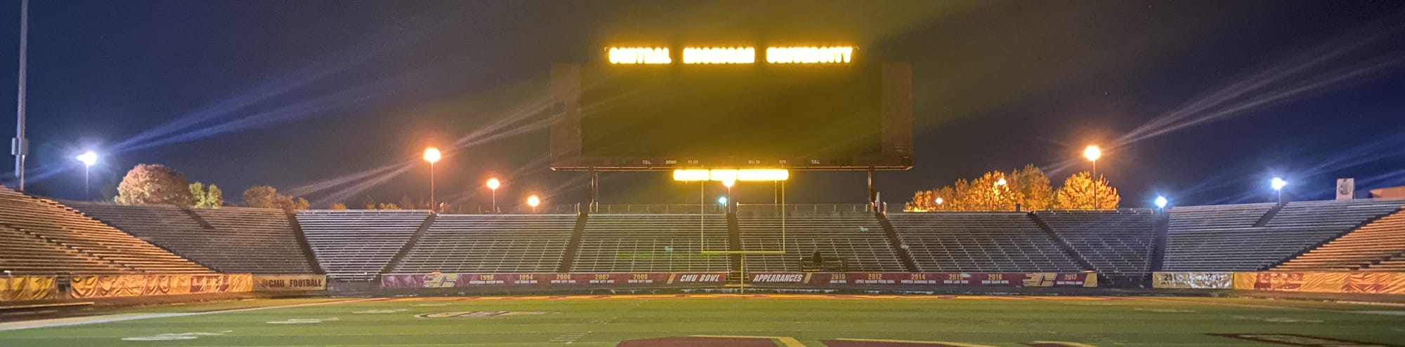 empty football stadium at night under the lights San Francisco