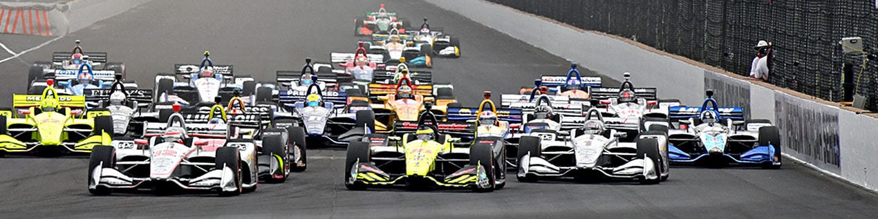indy cars racing to through the start line San Francisco