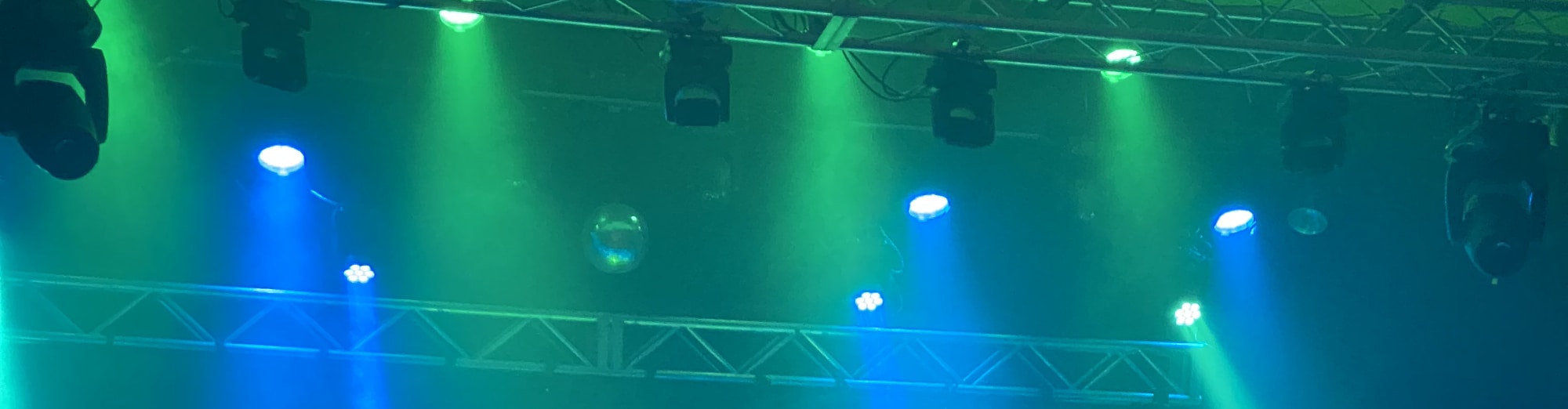 blue and green theater stage lights San Francisco